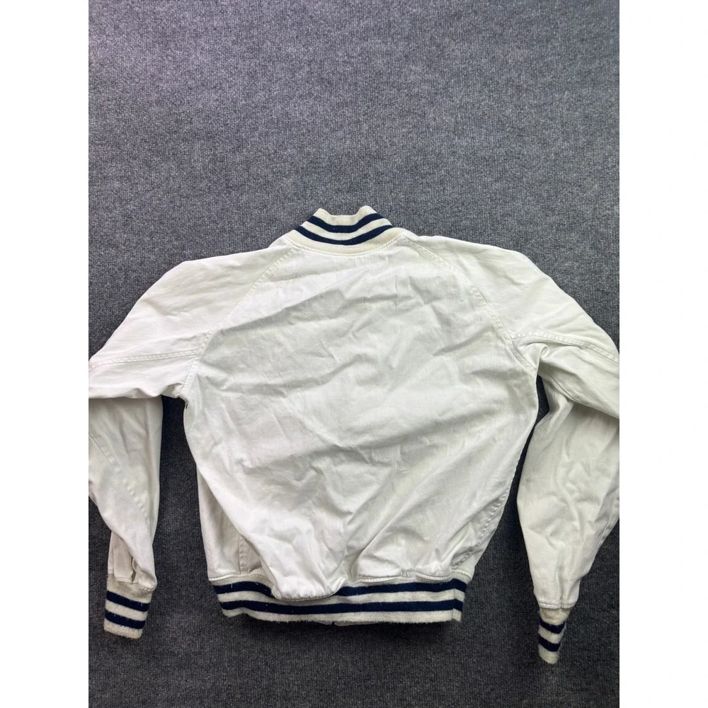 Vintage Brooks Brothers Bomber Jacket Mens M White Zip Varsity Made in USA